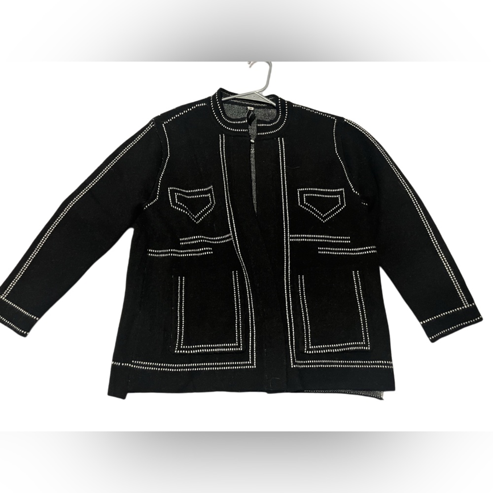 4/$25 Black Sweater with White Design